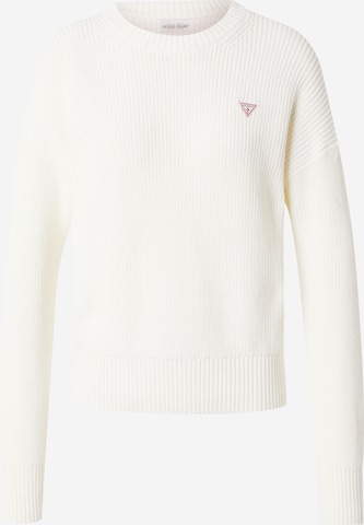 GUESS JEANS Svetr – bílá: přední strana