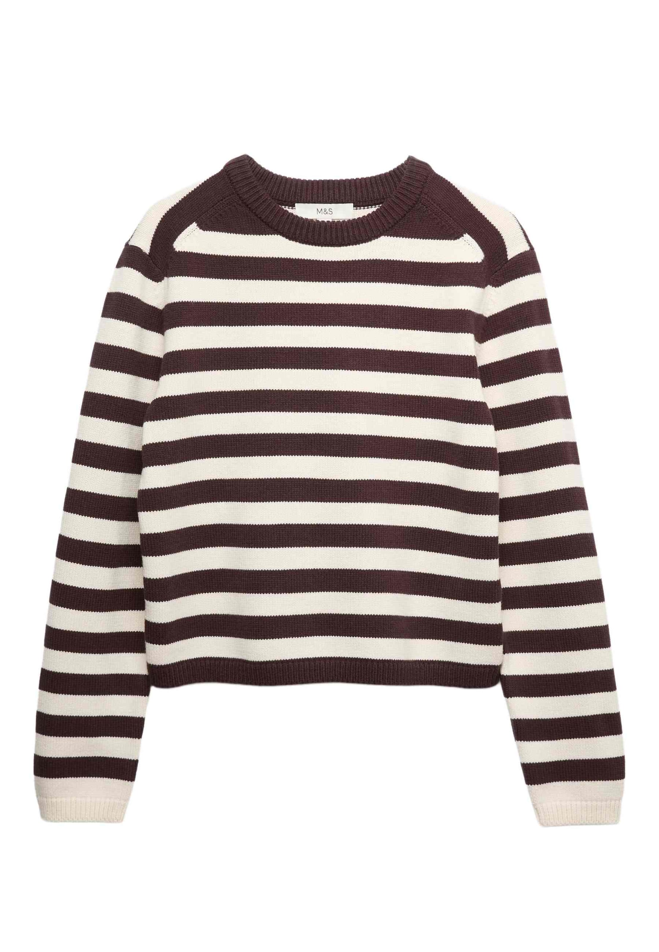 Marks & Spencer Sweater in XS in Chocolate / White, Item view