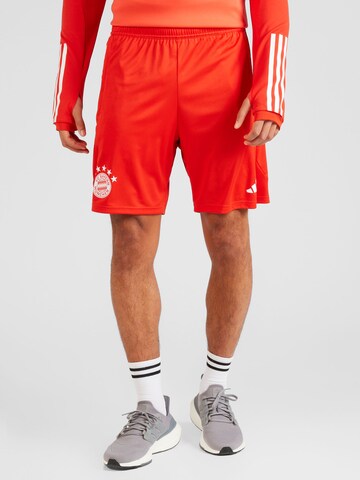 ADIDAS PERFORMANCE Regular Workout Pants in Red: front