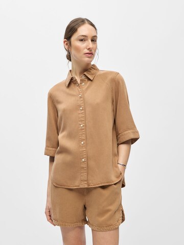 Camicia da donna 'OBJFrame' di OBJECT in marrone: frontale