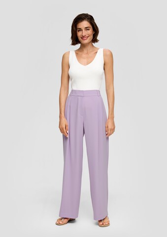 s.Oliver BLACK LABEL Wide leg Pleat-front trousers in Purple