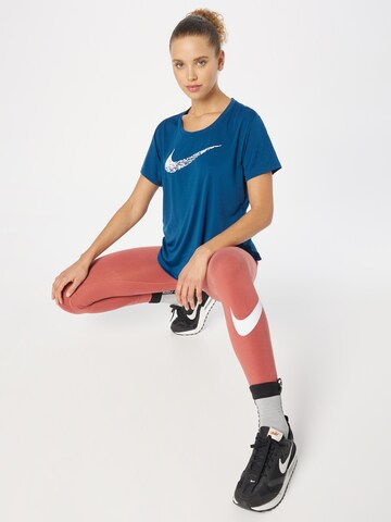 NIKE - Camisa funcionais 'SWOOSH' em azul