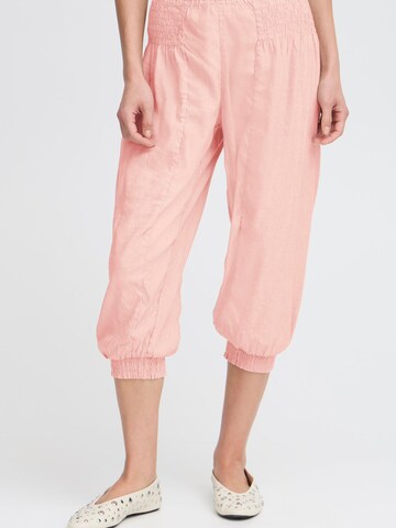 PULZ Jeans Tapered Pants ' PZJILL LINEN ' in Pink