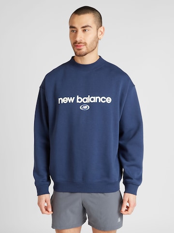 Felpa 'Hoops' di new balance in blu: frontale