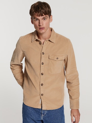 Shiwi Regular fit Overhemd 'Brad' in Beige: voorkant