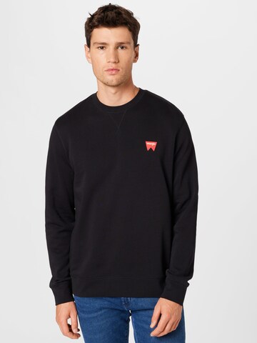 WRANGLER Sweatshirt 'Sign off' in Schwarz: predná strana