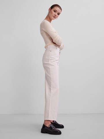 PIECES Wide Leg Jeans 'Elli' in Weiß