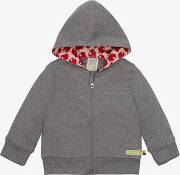 loud + proud Sweatjacke 'Leichte Kapuzenjacke aus Interlock' in Grau: Vorderseite