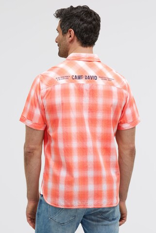 CAMP DAVID Regular fit Button Up Shirt in Orange