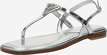 GUESS T-Bar Sandals 'Rainey' in Silver: front