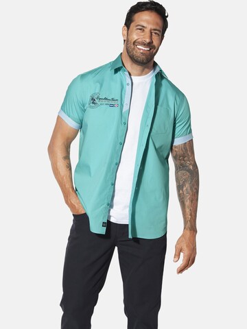 Jan Vanderstorm Comfort fit Button Up Shirt ' Fynnjard ' in Blue