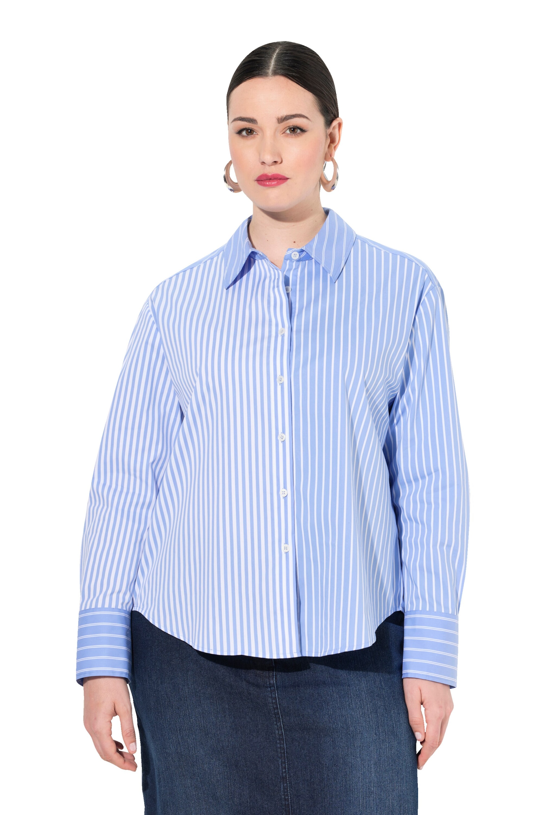 Ulla Popken Blouse in Blauw: voorkant