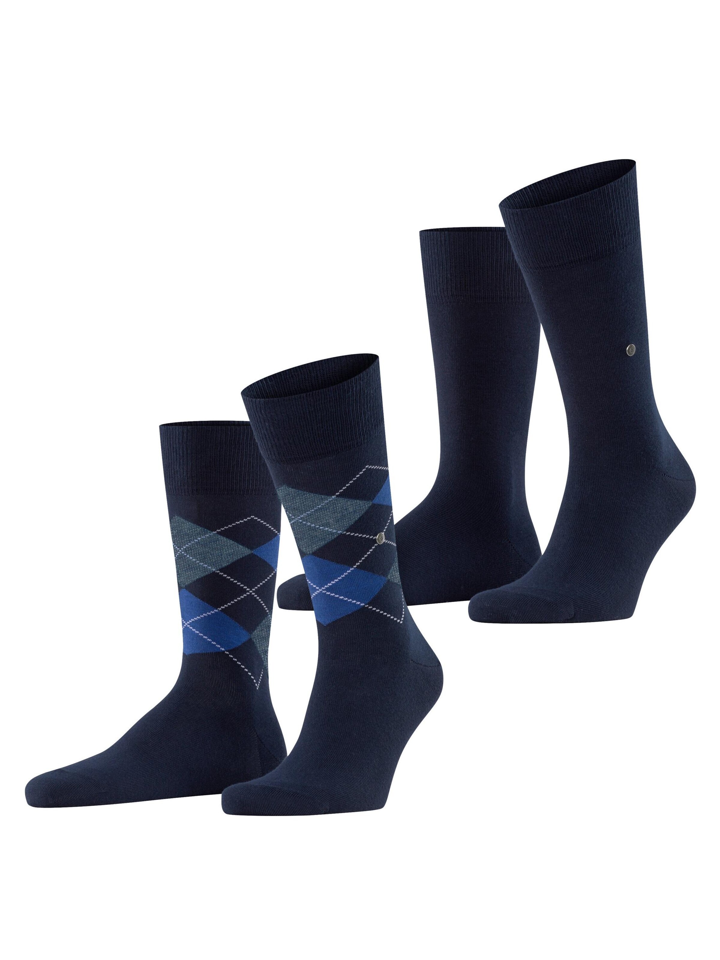 BURLINGTON Socken 'Everyday Argyle Mix 2-Pack'‌ in Blau: Vorderseite