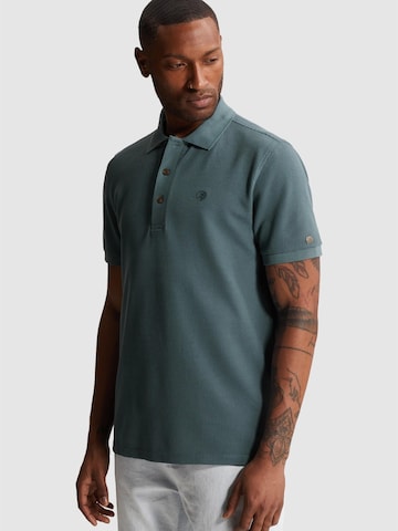 CAST IRON Shirt 'Polo shirt with waffle texture' in Blauw: voorkant