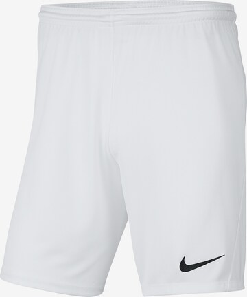 NIKE Workout Pants 'Dry Park III' in White: front