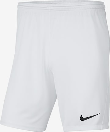 NIKE Workout Pants 'Dry Park III' in White: front
