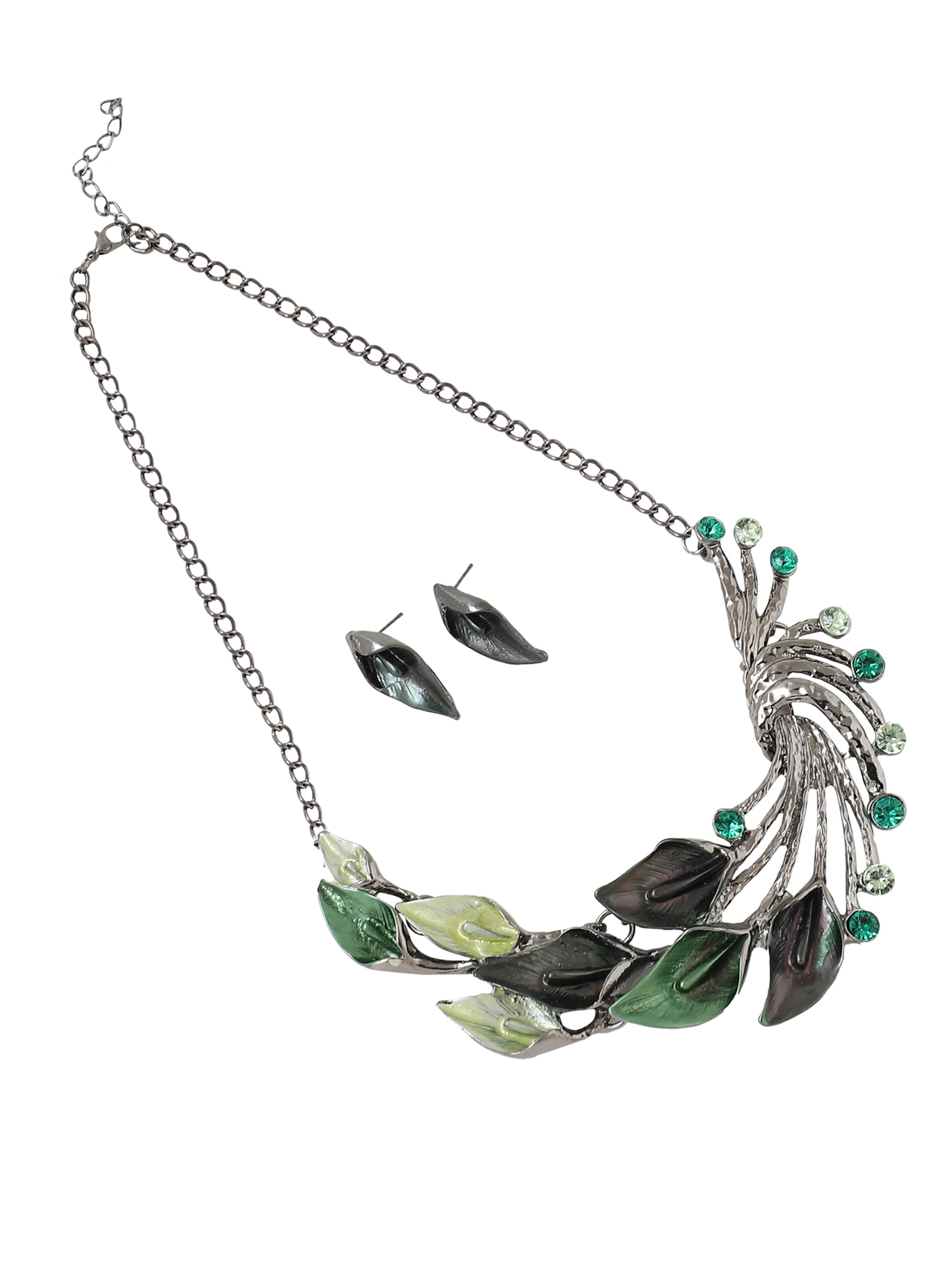 Set de bijuterii 'Amana' de la SOHI pe verde: față