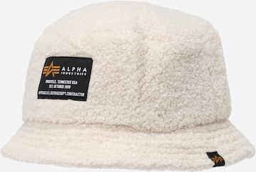 ALPHA INDUSTRIES Hat in White: front