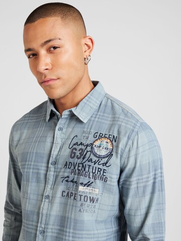 CAMP DAVID Regular fit Button Up Shirt in Blue