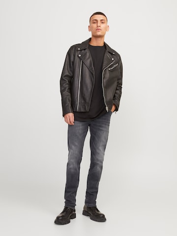 JACK & JONES Slimfit Kavbojke 'JJIGlenn JJOriginal' | črna barva