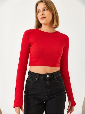 T-shirt Bianco Lucci en rouge