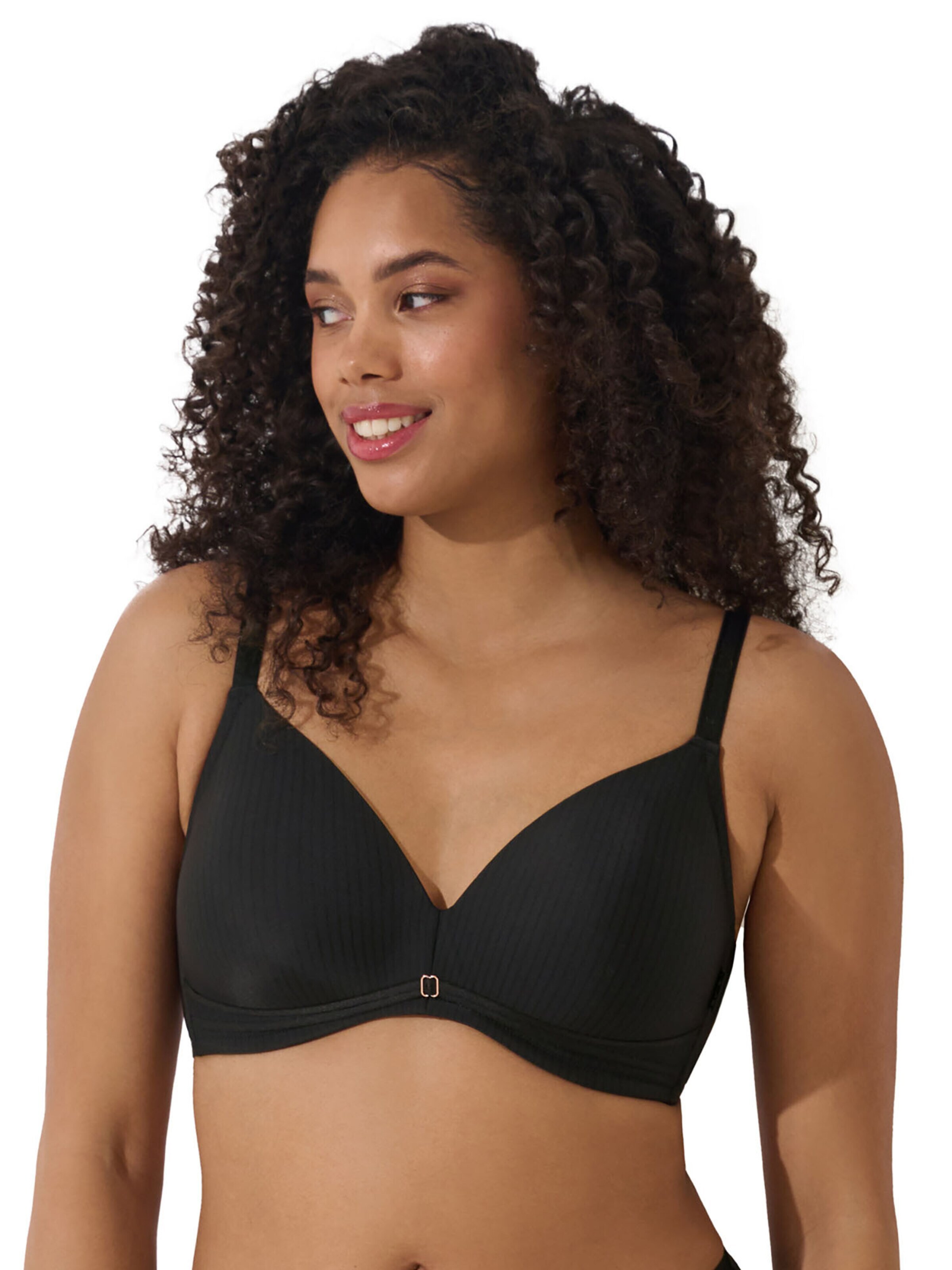 Lisca T-shirt Bra 'Laura' in Black: front
