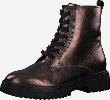 s.Oliver Lace-Up Ankle Boots in Bronze: front