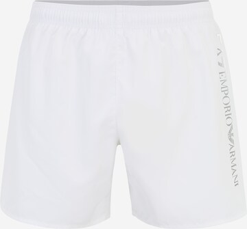 EA7 Emporio Armani Board Shorts in White: front