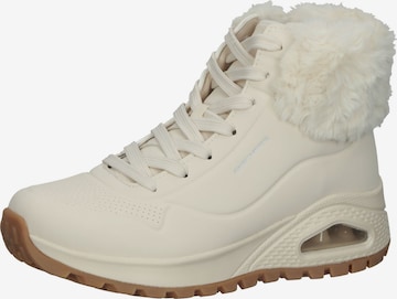 SKECHERS Lace-Up Ankle Boots in Beige: front