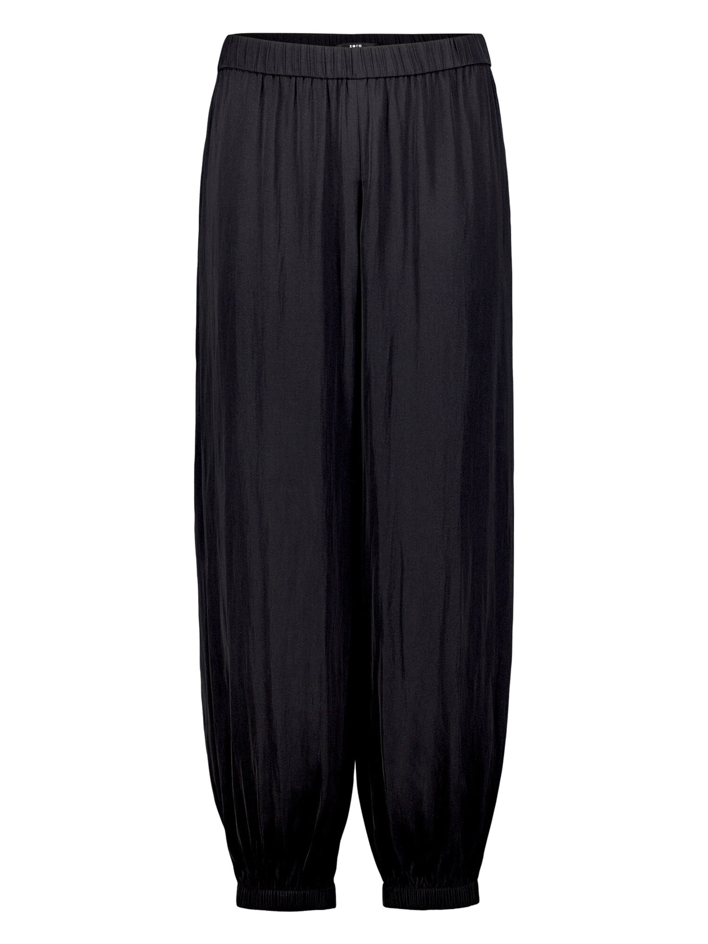 zero Slimfit Schlupfhose mit elastischem Bund in Schwarz: Vorderseite