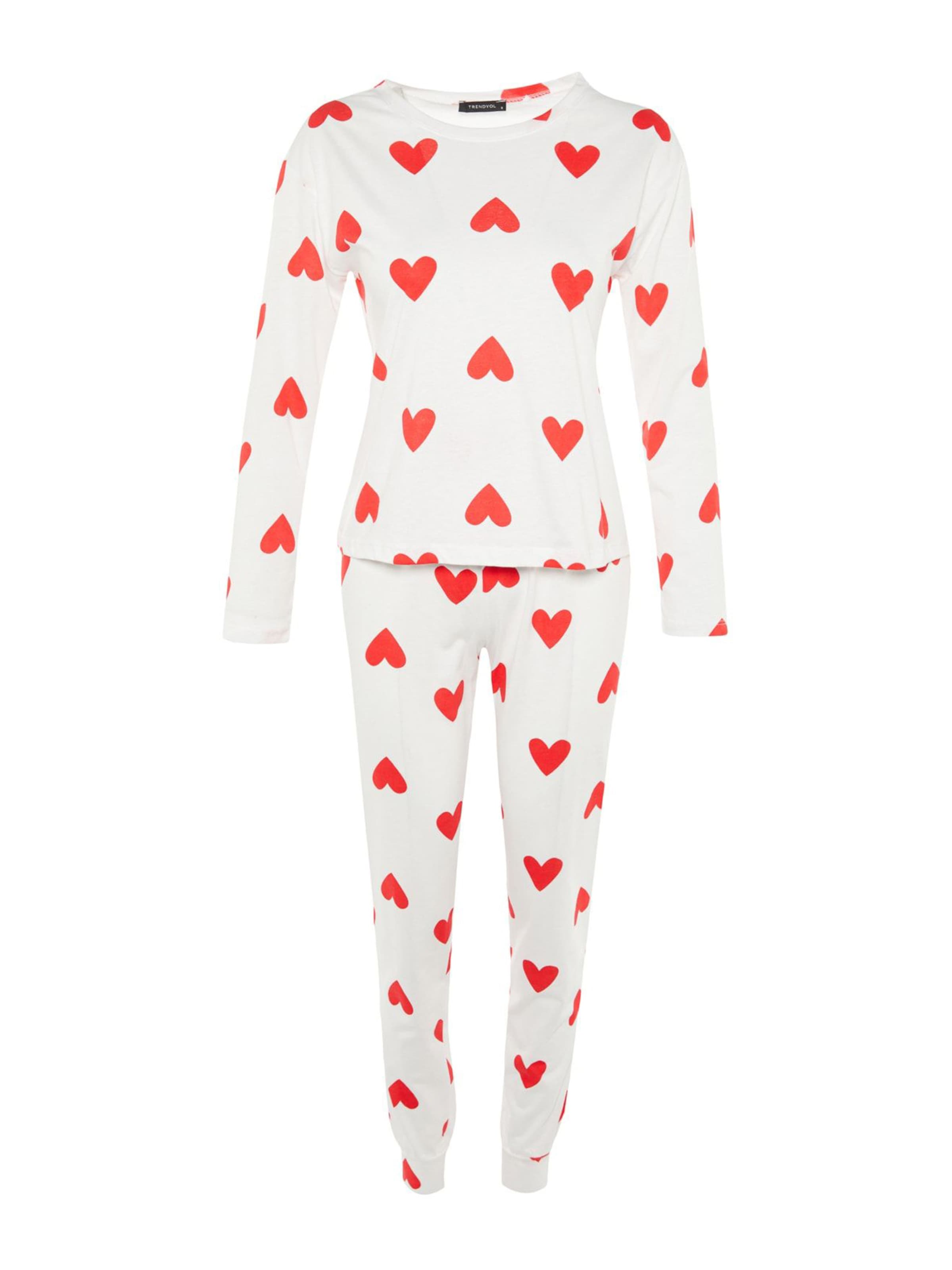 Trendyol Pyjama värissä valkoinen: etupuoli