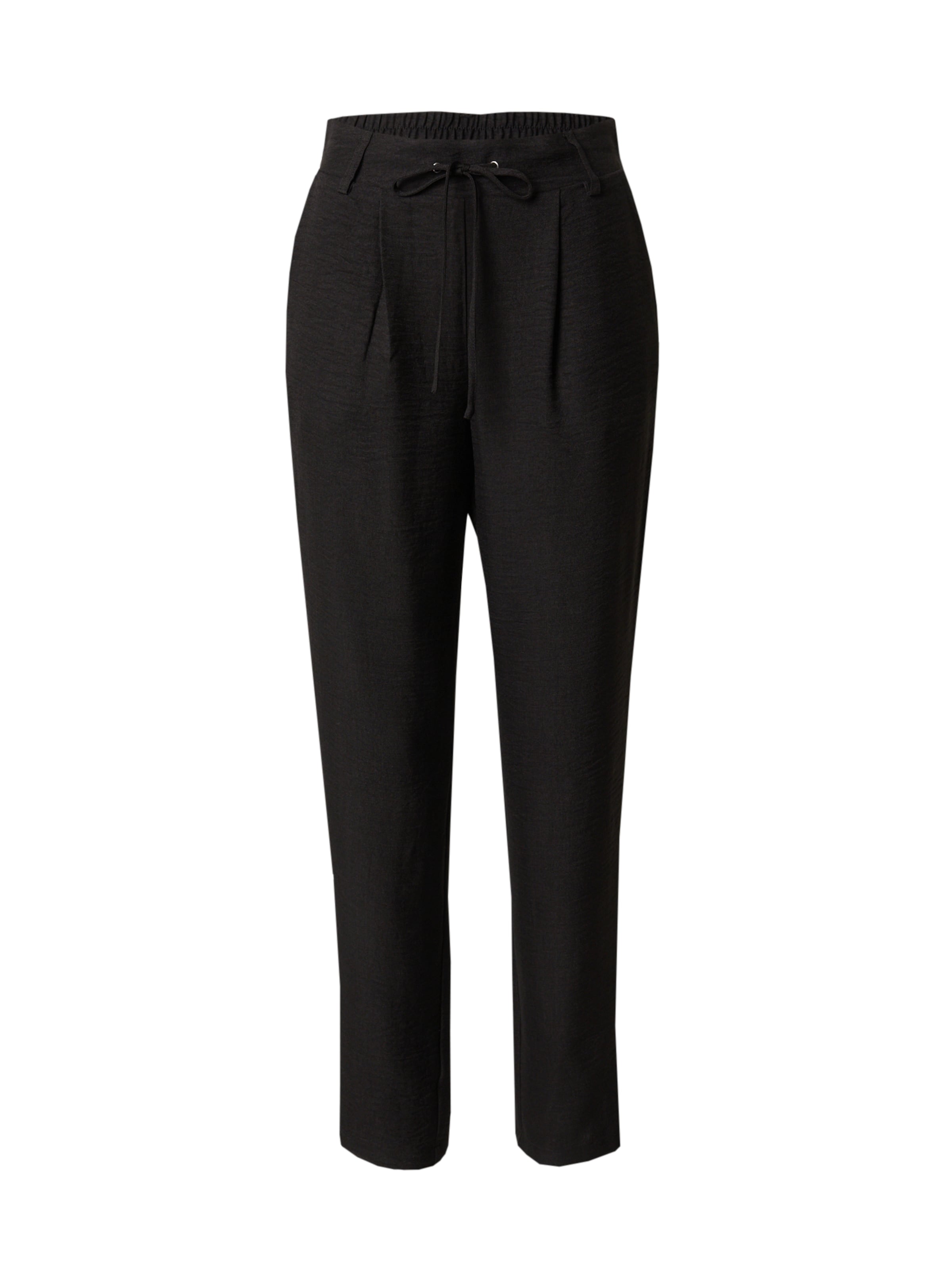 VERO MODA Voltidega püksid 'VMMELONEY', värv must: eest vaates