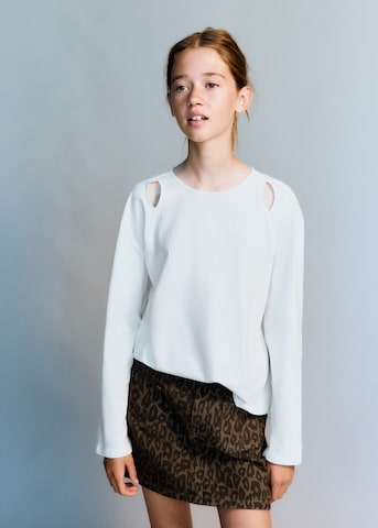 MANGO KIDS Shirt in Wit: voorkant