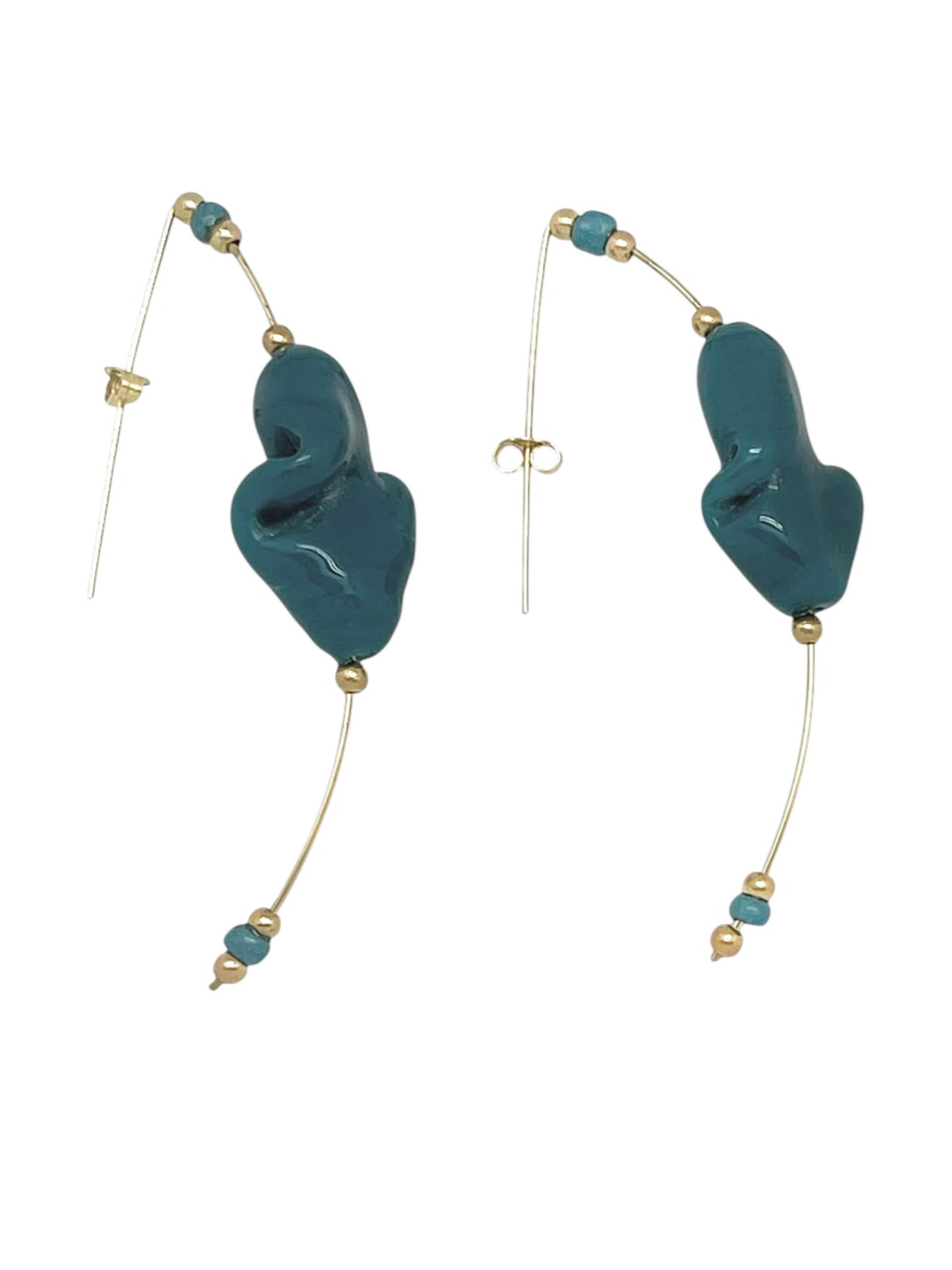 Gloria Mago Earrings 'Arco Max' in Green: front