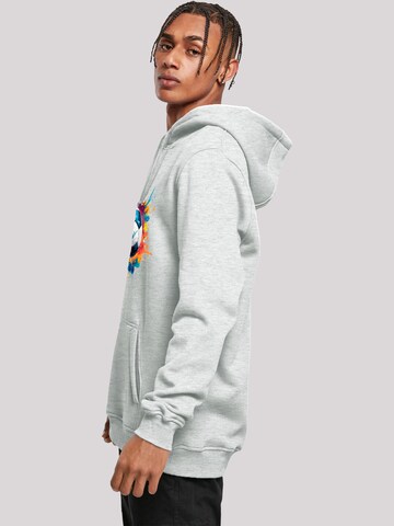 F4NT4STIC Hoodie 'Bunte Fußball Grafik' in Grau