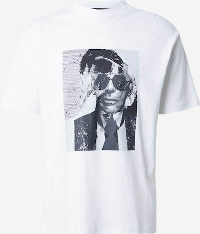 Marškinėliai iš Karl Lagerfeld, spalva – pilka / juoda / balta, Prekių apžvalga