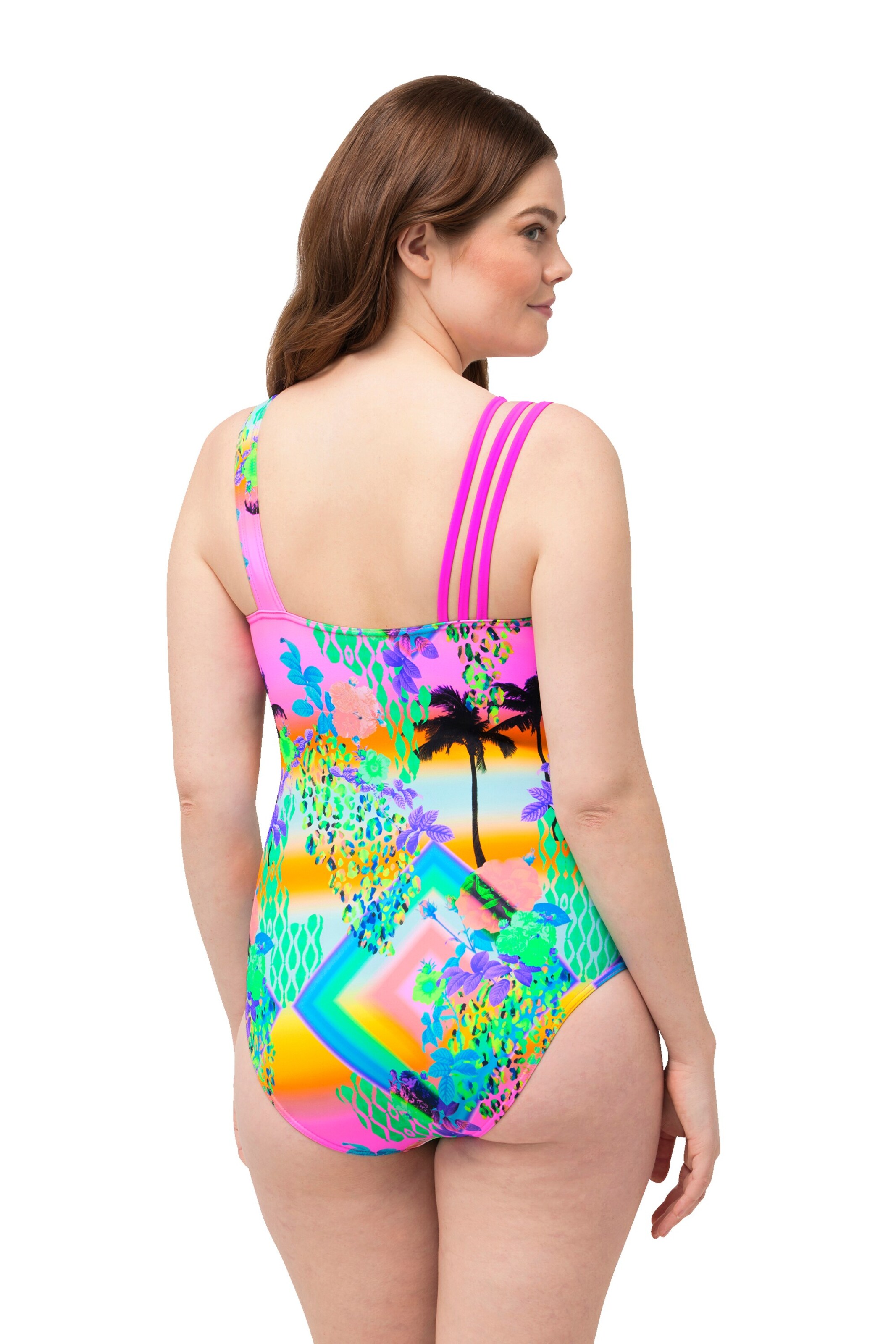 Ulla Popken Bralette Swimsuit in Mixed colours