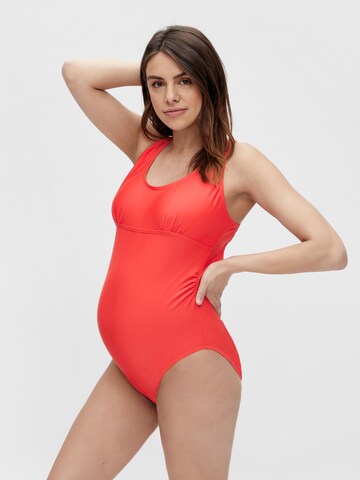 MAMALICIOUS Bustier Badeanzug 'Veronica' in Rot: Vorderseite