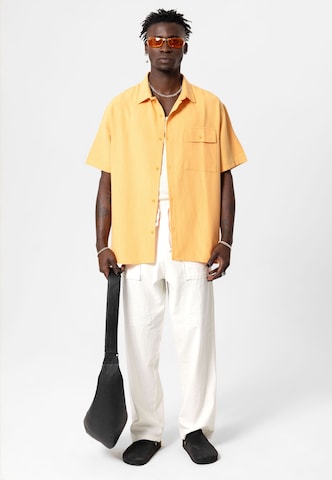 VAMOS CLO Comfort fit Button Up Shirt 'Arlington' in Orange