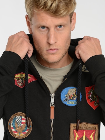 TOP GUN Sweatvest 'TGD1707' in Zwart