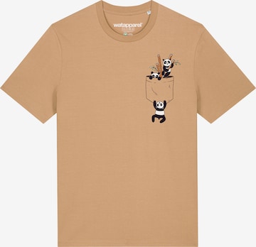 T-Shirt ' Pocket Pandas ' Watapparel en beige : devant