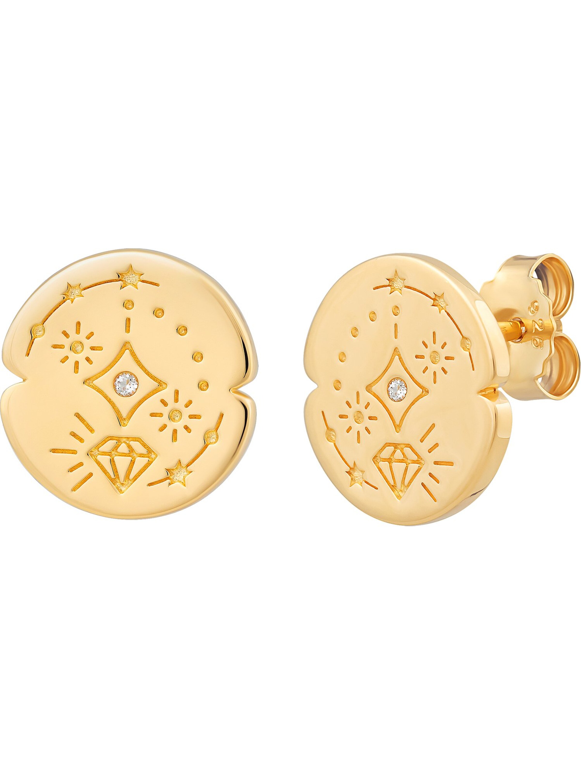 caï Ohrringe in Gold: Vorderseite