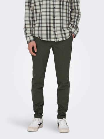 Only & Sons Baggy Broek 'mark' in Groen: voorkant
