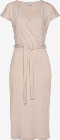 LASCANA Jurk in Beige: voorkant