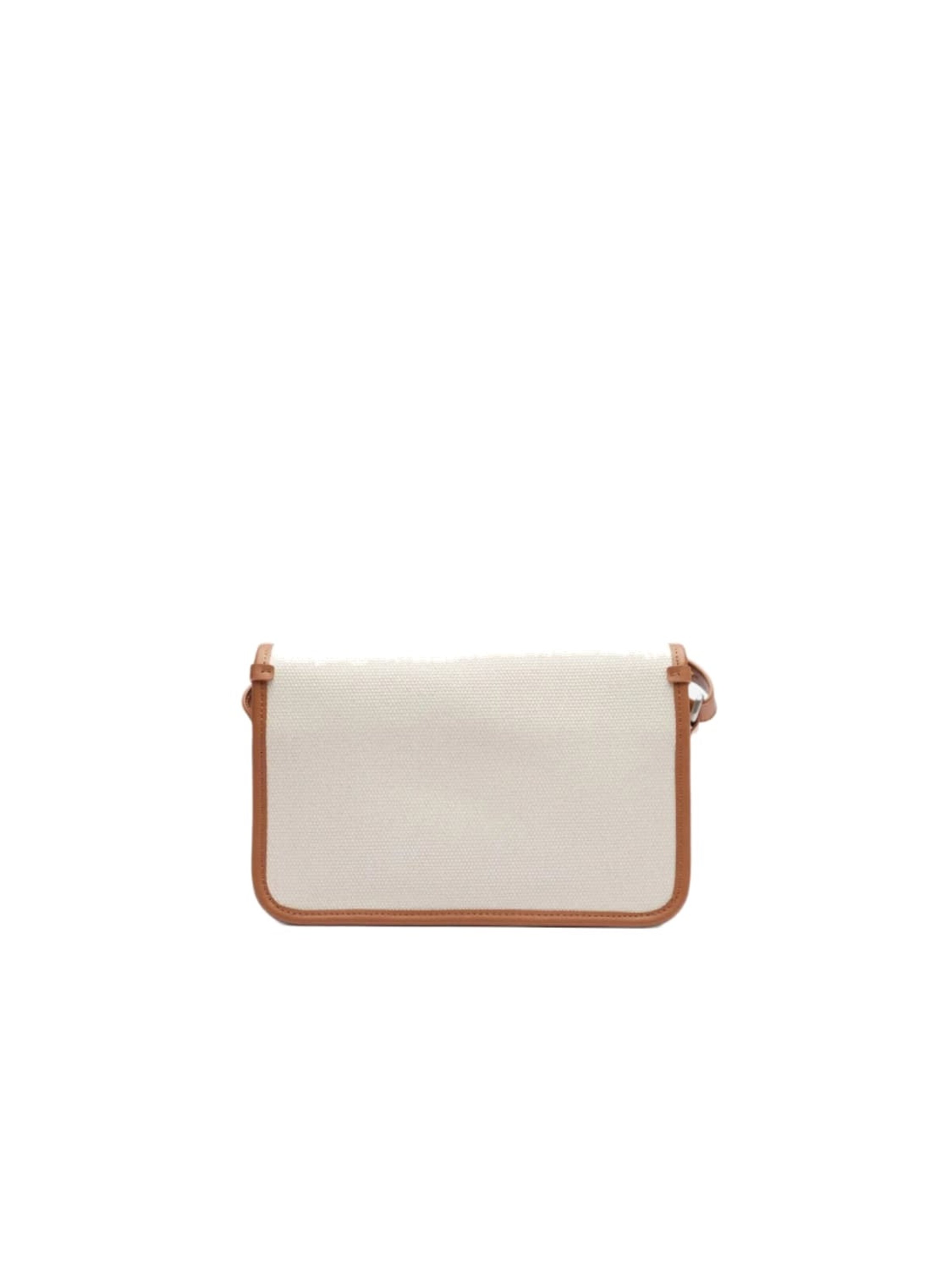 LACOSTE Axelremsväska 'Lacoste Sac Bandoulière Heritage Canvas Natural Tan' i vit