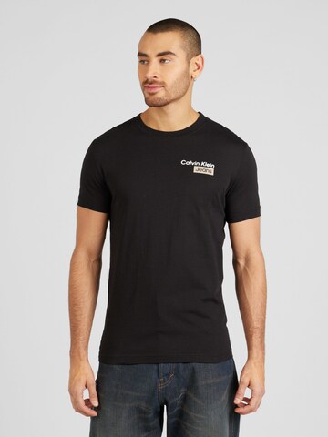 T-Shirt 'STACKED BOX' Calvin Klein Jeans en noir : devant