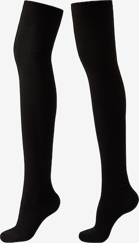 CALZEDONIA Over the Knee Socks in Black: front