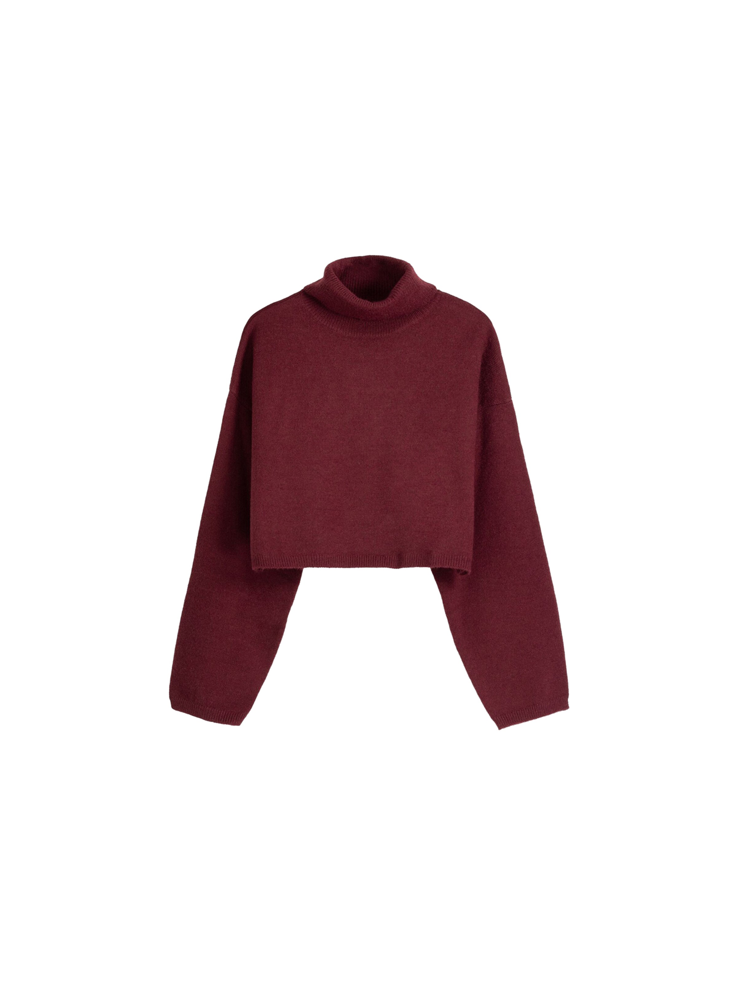 Bershka ダークグレー ニット Soft touch asymmetric neck sweater - Women | Bershka