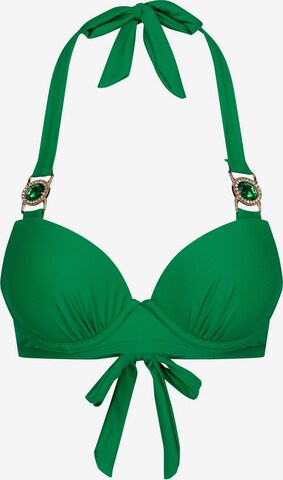 Moda Minx - Push-up Top de biquíni 'Amour' em verde: frente