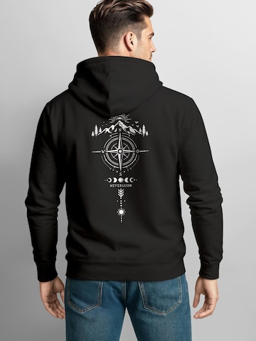 Neverless Sweatshirt 'Berg Kompass' in Black